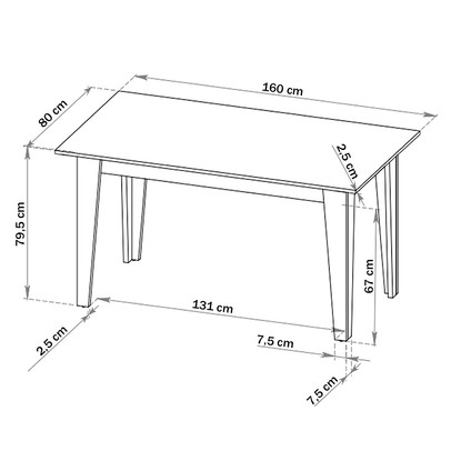 Mesa de Jantar 6 Lugares Maine Mel/Blonde/Marfim - Panorama Móveis