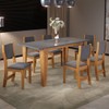 Mesa de Jantar 6 Lugares Fortuna Mel/Cinza/Grafite - Panorama Móveis