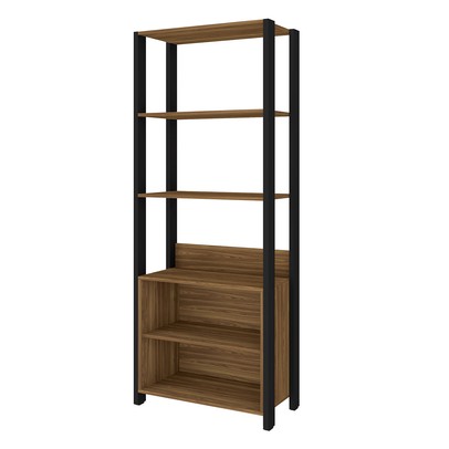 Estante para Livros Maceió 2 Prateleiras Louro Freijo/Preto - Caemmun