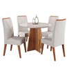 Mesa de Jantar 4 Lugares Wembley com Vidro Mel/Marfim/Off White - Panorama Móveis