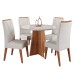 Mesa de Jantar 4 Lugares Wembley com Vidro Mel/Marfim/Off White - Panorama Móveis