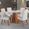 Mesa de Jantar 4 Lugares Wembley com Vidro Mel/Marfim/Off White - Panorama Móveis