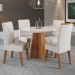 Mesa de Jantar 4 Lugares Wembley com Vidro Mel/Marfim/Off White - Panorama Móveis