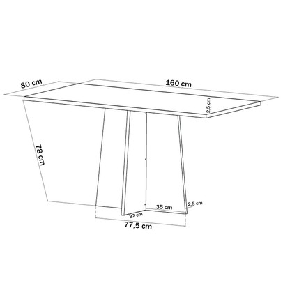 Mesa de Jantar 6 Lugares Anfield Mel/Blonde/Perola - Panorama Móveis