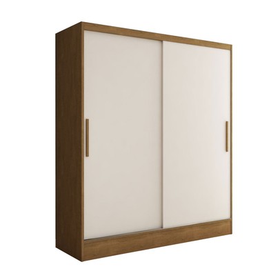 Guarda-Roupa Solteiro Swift 2 Portas 2 Gavetas Cinamomo/Branco - Panorama Móveis