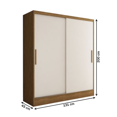 Guarda-Roupa Solteiro Swift 2 Portas 2 Gavetas Cinamomo/Branco - Panorama Móveis