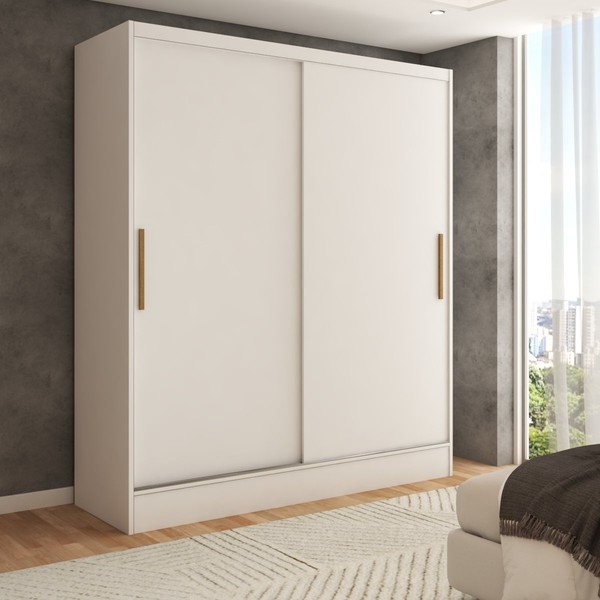 Guarda-Roupa Solteiro Swift 2 Portas 2 Gavetas Branco - Panorama Móveis