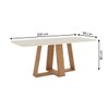 Mesa de Madeira Lins com Vidro Canto Arredondado Nature/Off White Sc96 - Henn