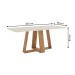 Mesa de Madeira Lins com Vidro Canto Arredondado Nature/Off White Sc96 - Henn