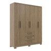 Guarda-Roupa Casal 6 Portas 3 Gavetas Wood - Decibal