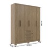 Guarda-Roupa Casal 6 Portas 3 Gavetas Wood - Decibal
