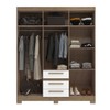 Guarda-Roupa Casal 6 Portas 3 Gavetas Wood/Branco - Decibal