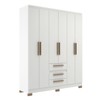 Guarda-Roupa Casal 6 Portas 3 Gavetas Branco - Decibal