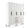 Guarda-Roupa Casal 6 Portas 3 Gavetas Branco - Decibal