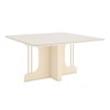 Mesa de Madeira Mavi com Vidro Canto Arredondado Off White Sc102 - Henn