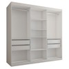 Guarda-Roupa Casal Lorient 3 Portas 4 Gavetas com Espelho 100% Mdf Branco - Panorama Móveis