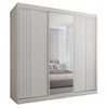 Guarda-Roupa Casal Lorient 3 Portas 4 Gavetas com Espelho 100% Mdf Branco - Panorama Móveis