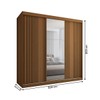 Guarda-Roupa Casal Lorient 3 Portas 4 Gavetas com Espelho 100% Mdf Cinamomo - Panorama Móveis