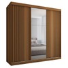 Guarda-Roupa Casal Lorient 3 Portas 4 Gavetas com Espelho 100% Mdf Cinamomo - Panorama Móveis
