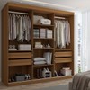 Guarda-Roupa Casal Lorient 3 Portas 4 Gavetas com Espelho 100% Mdf Cinamomo - Panorama Móveis