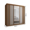 Guarda-Roupa Casal Lorient 3 Portas 4 Gavetas com Espelho 100% Mdf Cinamomo/Off White - Panorama Móveis