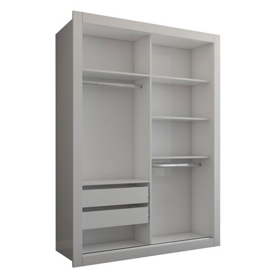 Guarda-Roupa Solteiro Cardiff 2 Portas 2 Gavetas Branco - Panorama Móveis