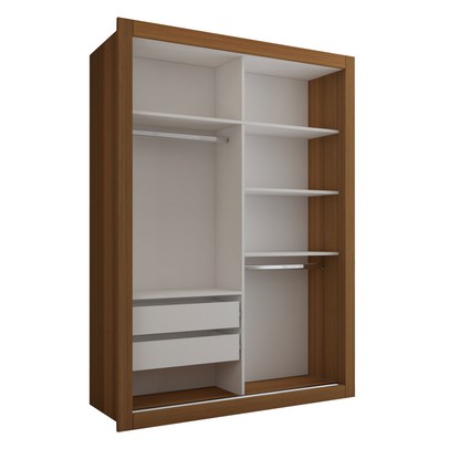 Guarda-Roupa Solteiro Cardiff 2 Portas 2 Gavetas Cinamomo - Panorama Móveis