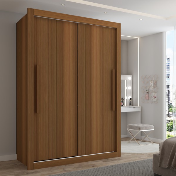 Guarda-Roupa Solteiro Cardiff 2 Portas 2 Gavetas Cinamomo - Panorama Móveis