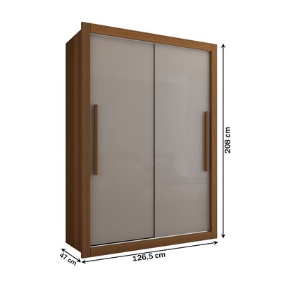 Guarda-Roupa Solteiro Cardiff 2 Portas 2 Gavetas Cinamomo/Off White - Panorama Móveis