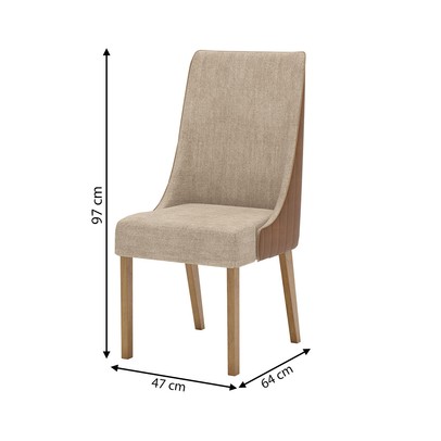 Cadeiras Kit 2 Cadeiras Ivy Nature/Corano/Caramelo/Creme - Henn