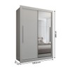 Guarda-Roupa Solteiro Cardiff 2 Portas 2 Gavetas com Espelho Branco - Panorama Móveis