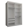 Guarda-Roupa Solteiro Cardiff 2 Portas 2 Gavetas com Espelho Branco - Panorama Móveis