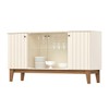 Balcão Buffet Eiffel 4 Portas 3 Prateleiras com Vidro Ripado Off White/Nature - Henn
