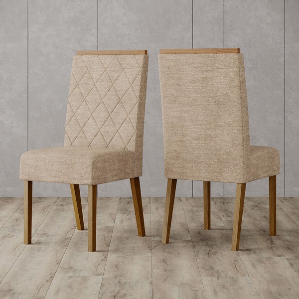 Cadeiras Kit 2 Cadeiras Nina Nature/Creme - Henn