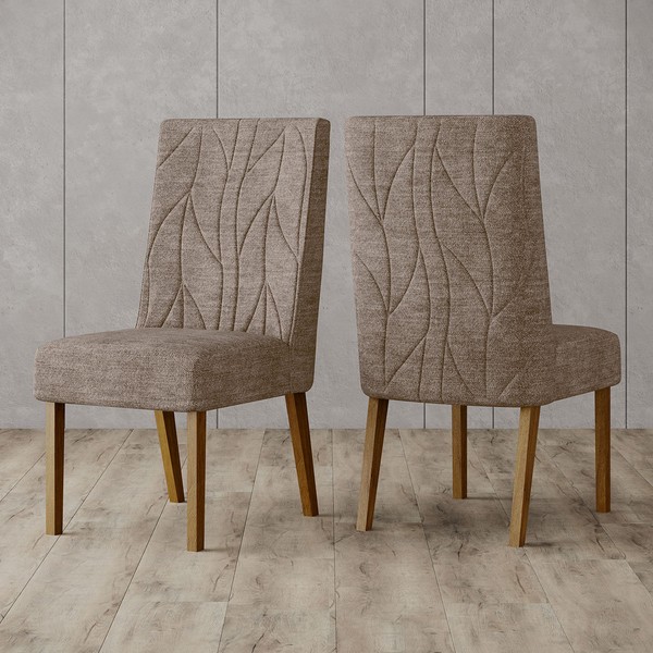 Cadeiras Kit 2 Cadeiras Eloá Nature/Cacao - Henn