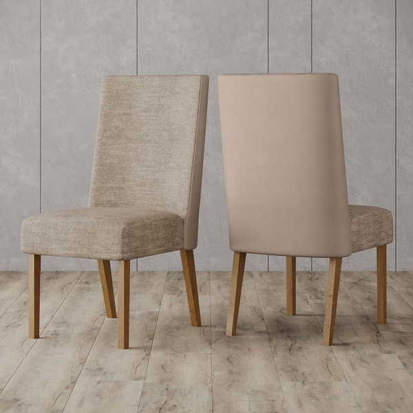 Cadeiras Kit 2 Cadeiras Anne Nature/Courano/Bege/Creme - Henn