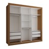 Guarda-Roupa Casal Cardiff 3 Portas 4 Gavetas com Espelho Cinamomo/Off White - Panorama Móveis