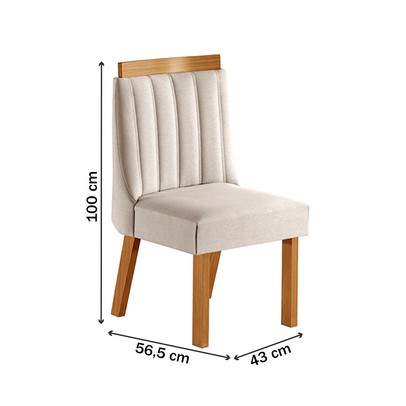 Mesa de Jantar 4 Lugares Kiev com Vidro Cinamomo/Suede Creme - Panorama Móveis