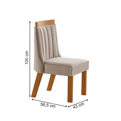 Mesa de Jantar 6 Lugares Antuérpia com Vidro Cinamomo/Linho Bege - Panorama Móveis