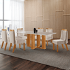 Mesa de Jantar 6 Lugares Antuérpia com Vidro Cinamomo/Linho Bege - Panorama Móveis