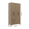 Guarda-Roupa Solteiro 4 Portas 2 Gavetas Wood - Decibal