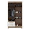 Guarda-Roupa Solteiro 4 Portas 2 Gavetas Wood/Branco - Decibal