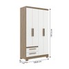 Guarda-Roupa Solteiro 4 Portas 2 Gavetas Wood/Branco - Decibal