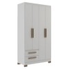Guarda-Roupa Solteiro 4 Portas 2 Gavetas Branco - Decibal