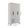 Guarda-Roupa Solteiro 4 Portas 2 Gavetas Branco - Decibal