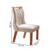 Mesa de Jantar 6 Lugares Waterloo com Vidro Castanho Prêmio/Suede Creme - Panorama Móveis