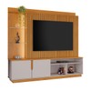 Estante para TV Até 60 Polegadas Amparo 2 Portas com Led Cinamomo/Off Cinamomo - Jcm Móveis