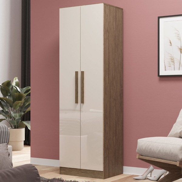 Sapateira 2 Portas 4 Prateleiras Wood/Cristalo - Decibal