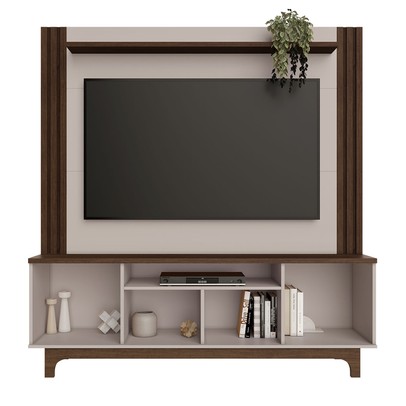 Estante para TV Até 65 Polegadas Balsamo 2 Portas 2 Prateleiras Café/Off Café - Jcm Móveis