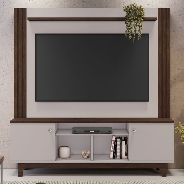 Estante para TV Até 65 Polegadas Balsamo 2 Portas 2 Prateleiras Café/Off Café - Jcm Móveis